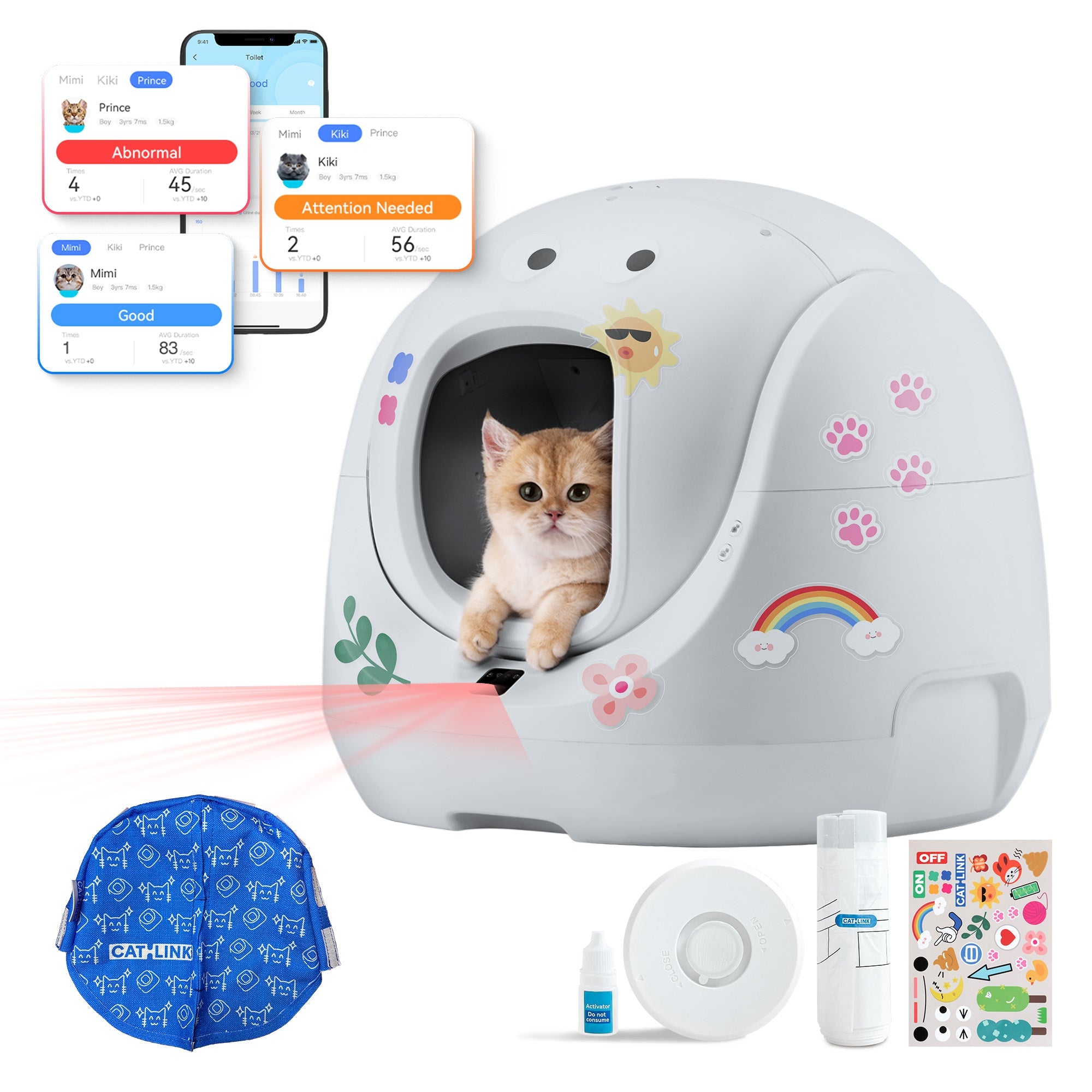 Catlink Baymax White itsepuhdistuva hiekkalaatikko