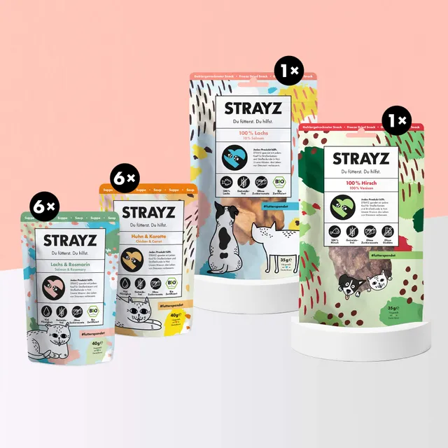 STRAYZ Katzensnack kissan herkkujen maistiaispaketti viljaton