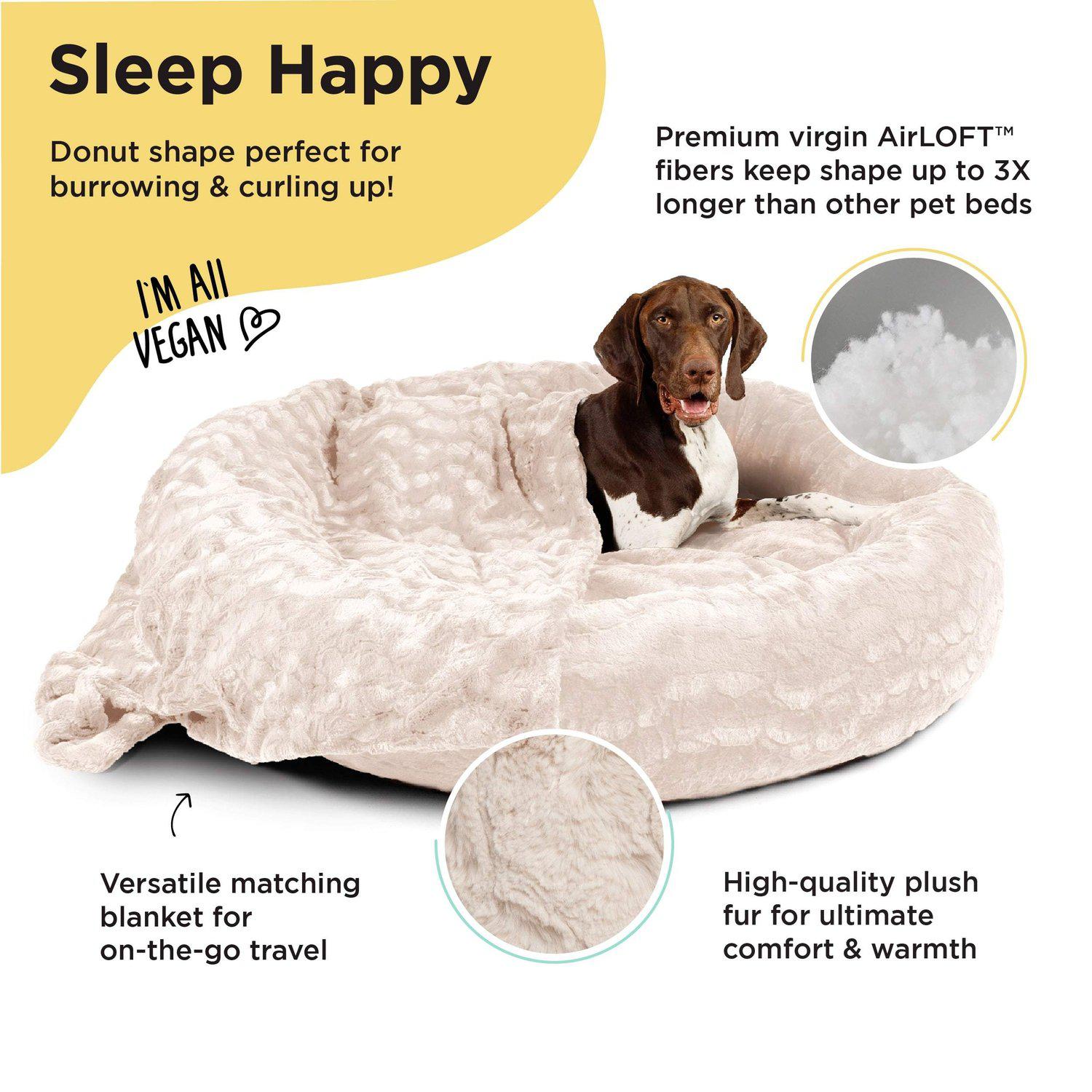 Best Friends By Sheri Calming Donut Lux Fur koiranpeti 45x45 harmaa sett