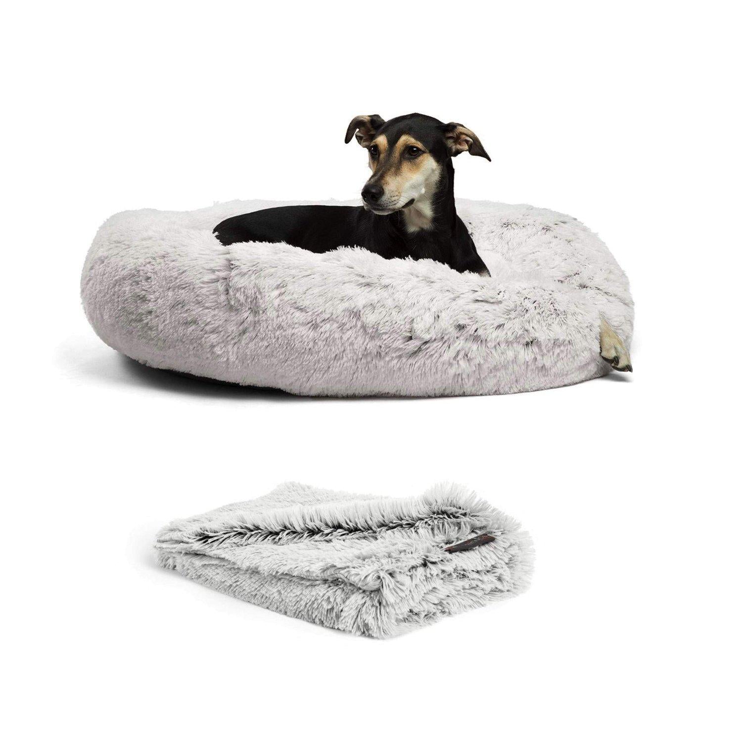 Best Friends By Sheri Original Calming Donut koiran peti 36"x36" Taupe + huopa