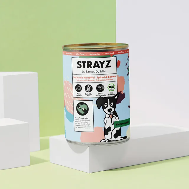 STRAYZ Lachs Kartoffel koiran märkäruoka 400 g viljaton