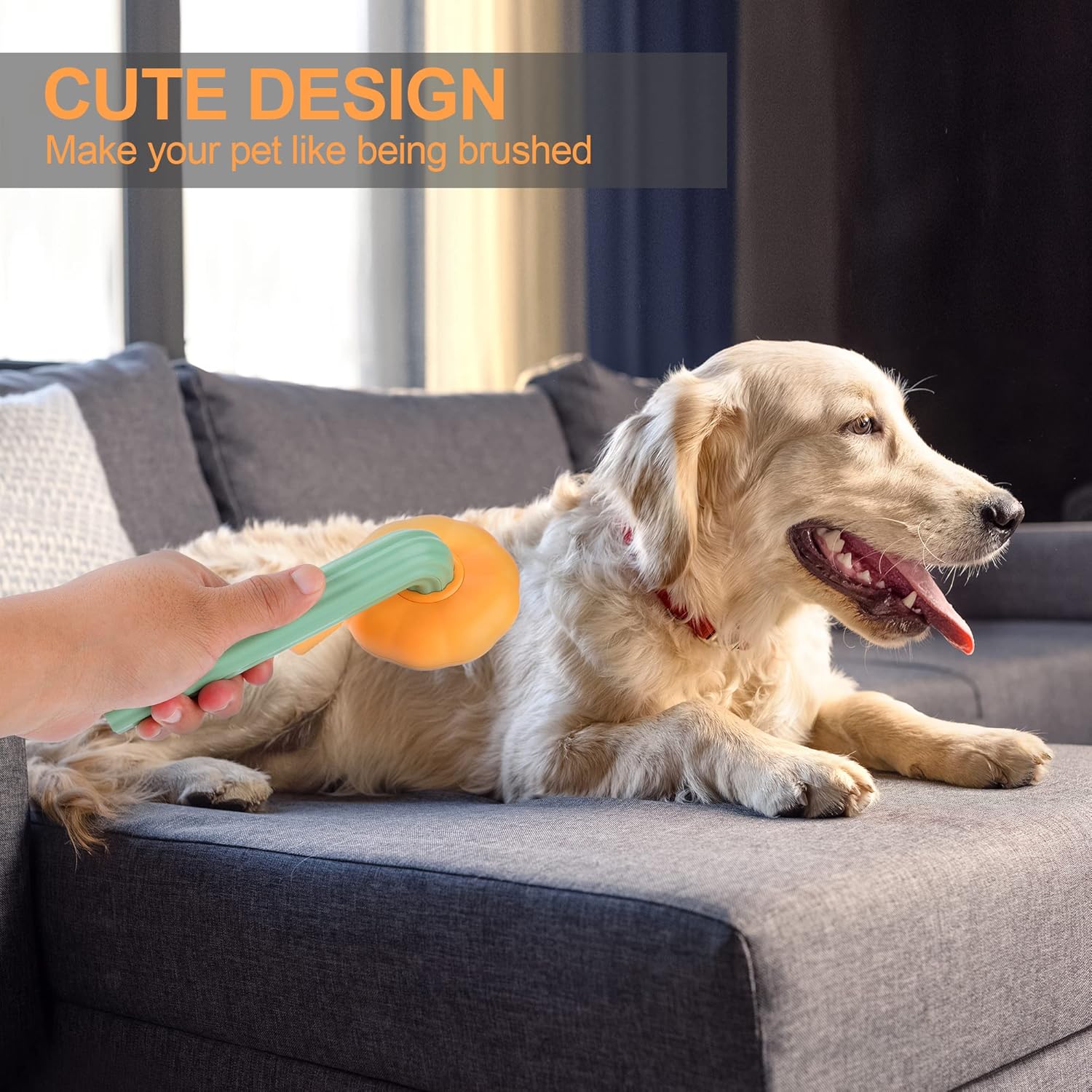 Felinoir Self Cleaning Slicker Brush lemmikkiharja kurpitsa itsep.