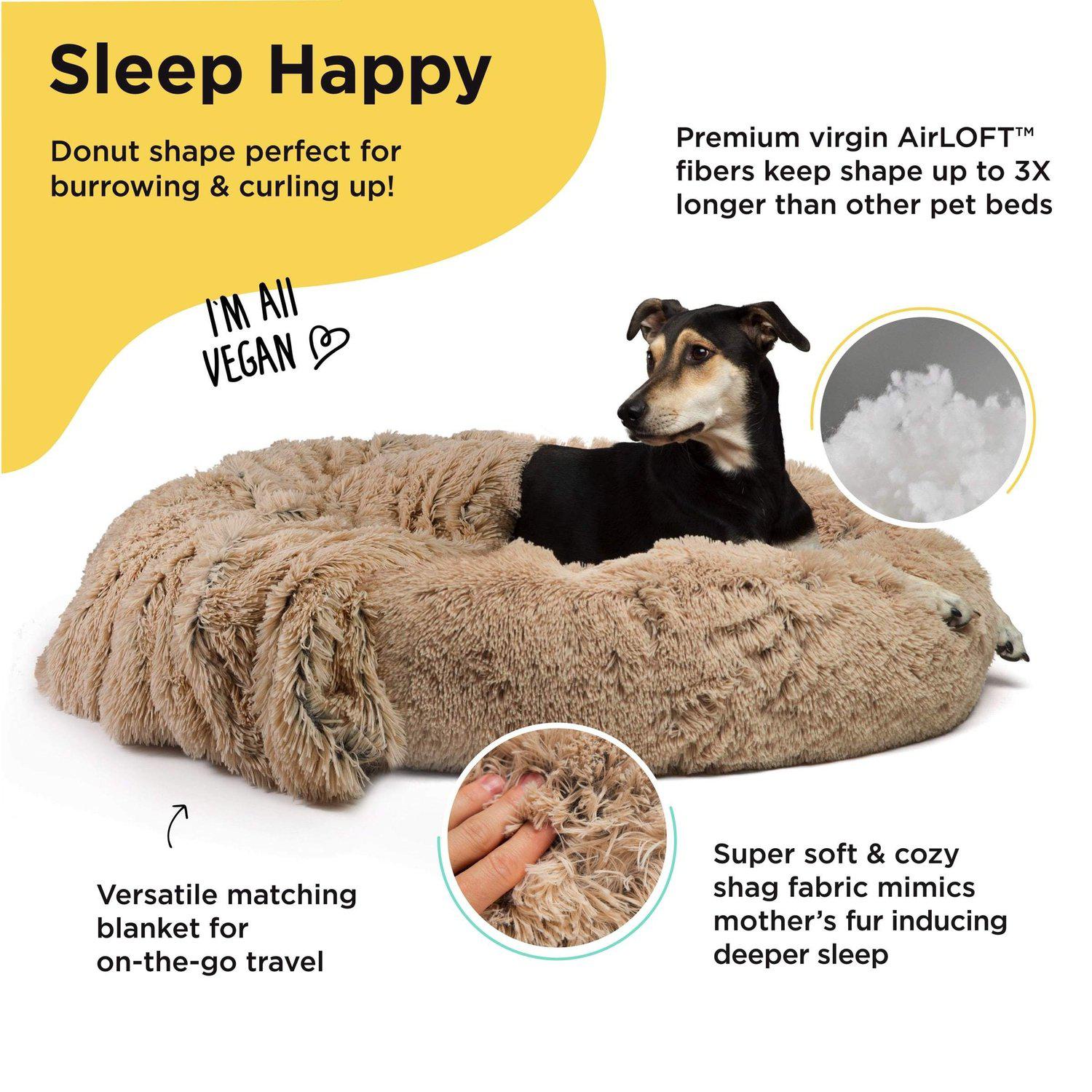 Best Friends By Sheri Original Calming Donut koiran peti 36"x36" Taupe + huopa