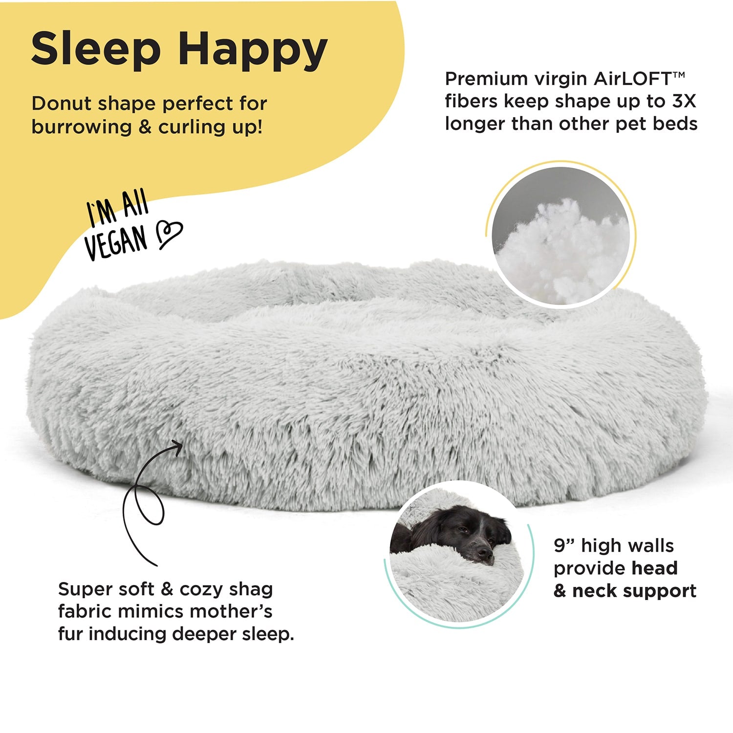 Best Friends By Sheri Calming Donut koiranpeti 114 cm Frost iso
