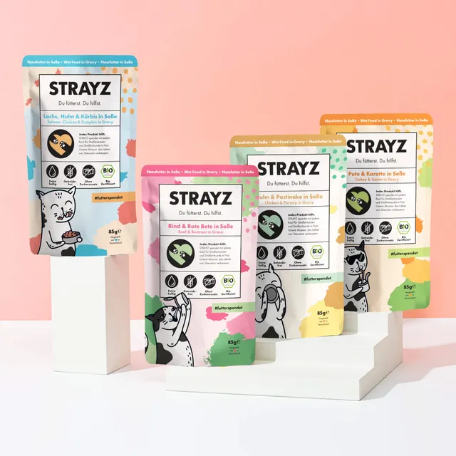 STRAYZ kissan märkäruoka kastikkeessa 12x85g maistelu