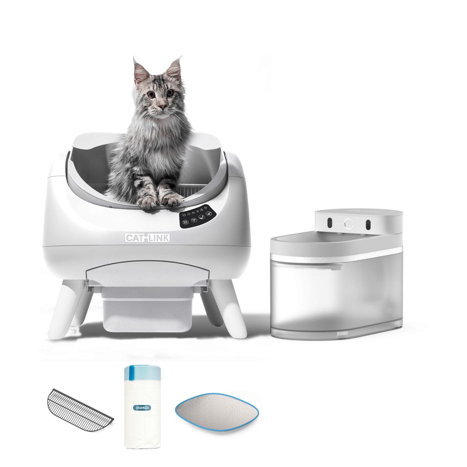CATLINK Clean & Feed hoitosetti hiekkalaatikko+ruokinta+juoma