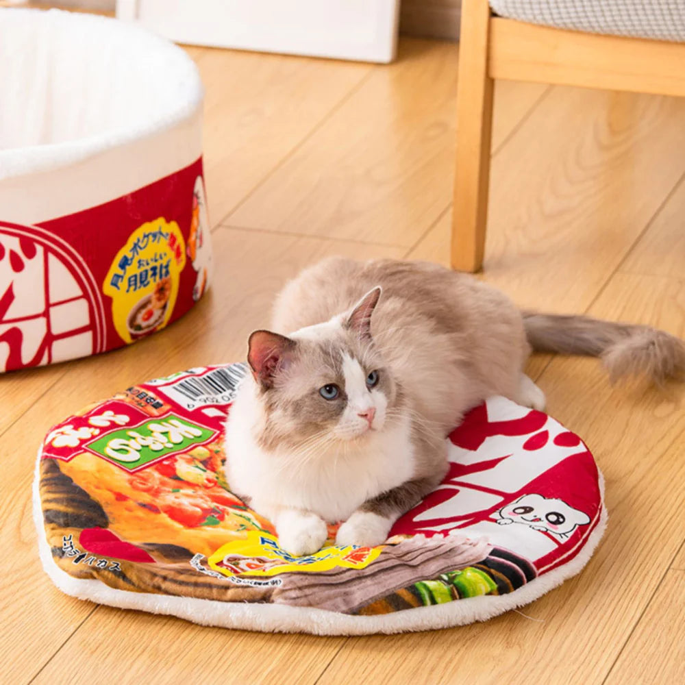 Purrbowl Ramen Noodle kissansänky pehmeä peti