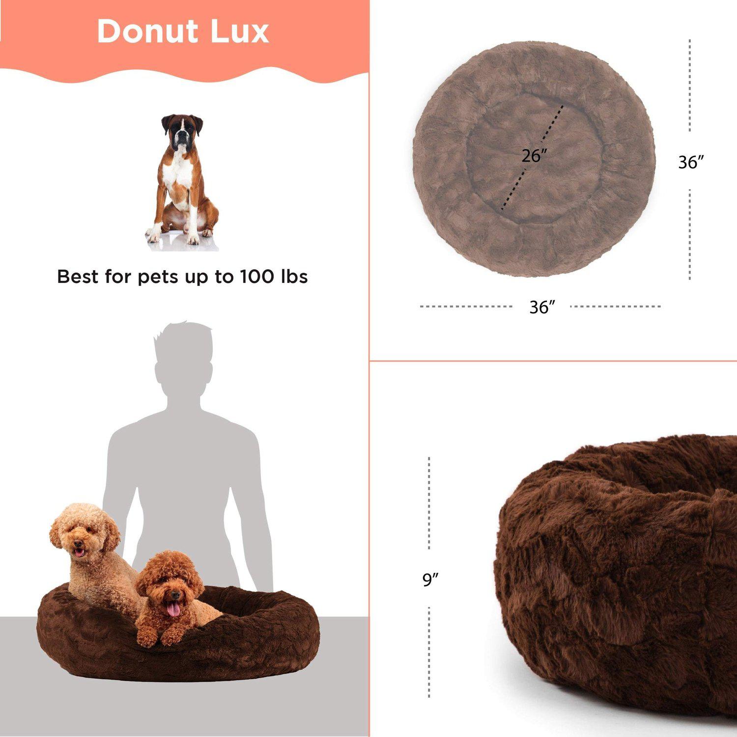 Best Friends Donut Lux koiranpeti 36x36 Gray tekoturkis