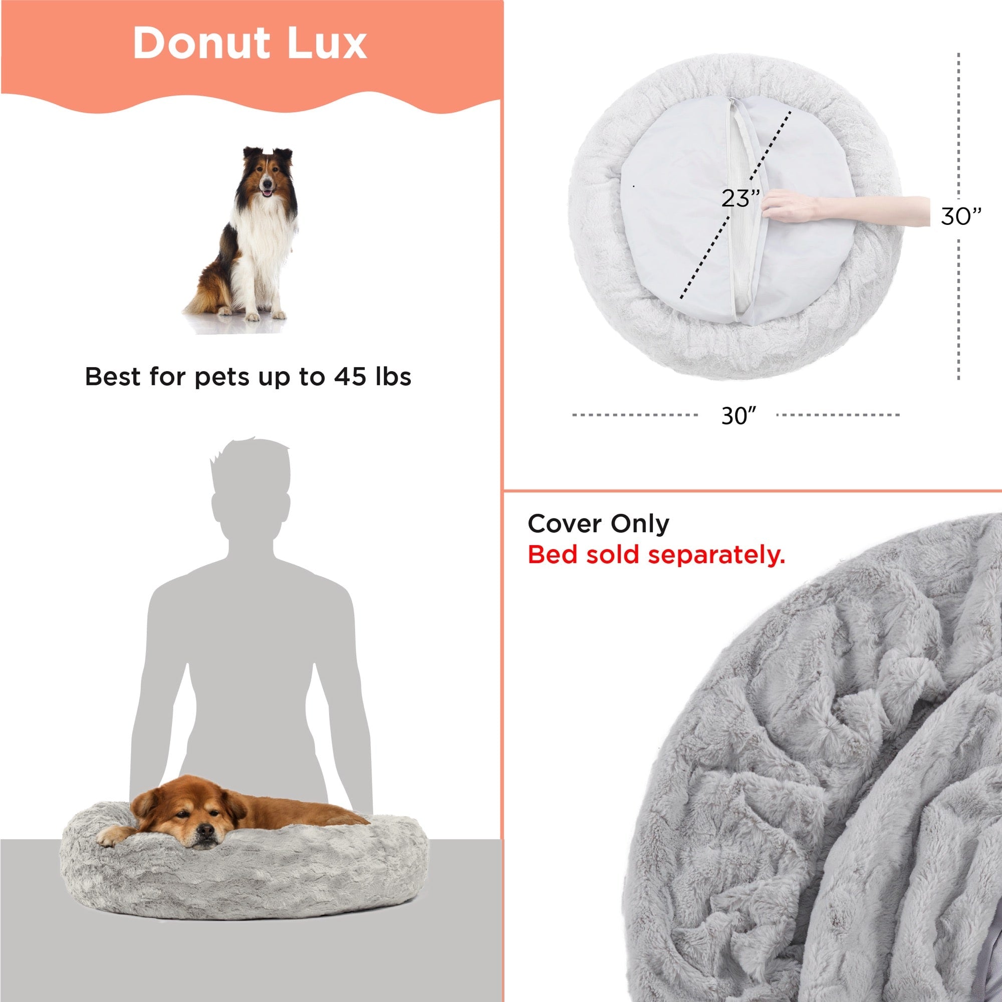 Best Friends by Sheri Calming Donut vaihtopäällinen 30x30 gray