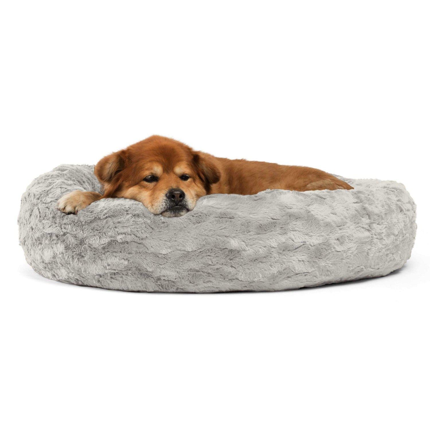 Best Friends By Sheri Calming Donut koiran peti 30"x30" Chocolate Lux Fur