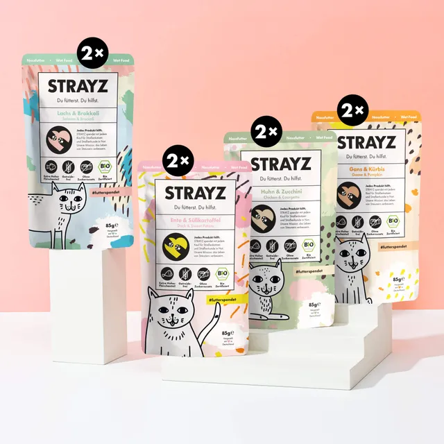 STRAYZ märkäruoka maistelupaketti kissalle viljaton