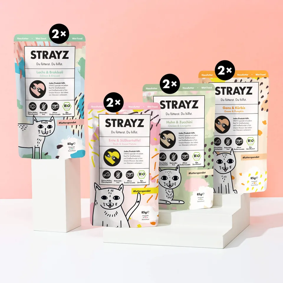 STRAYZ märkäruoka maistelupaketti kissalle viljaton