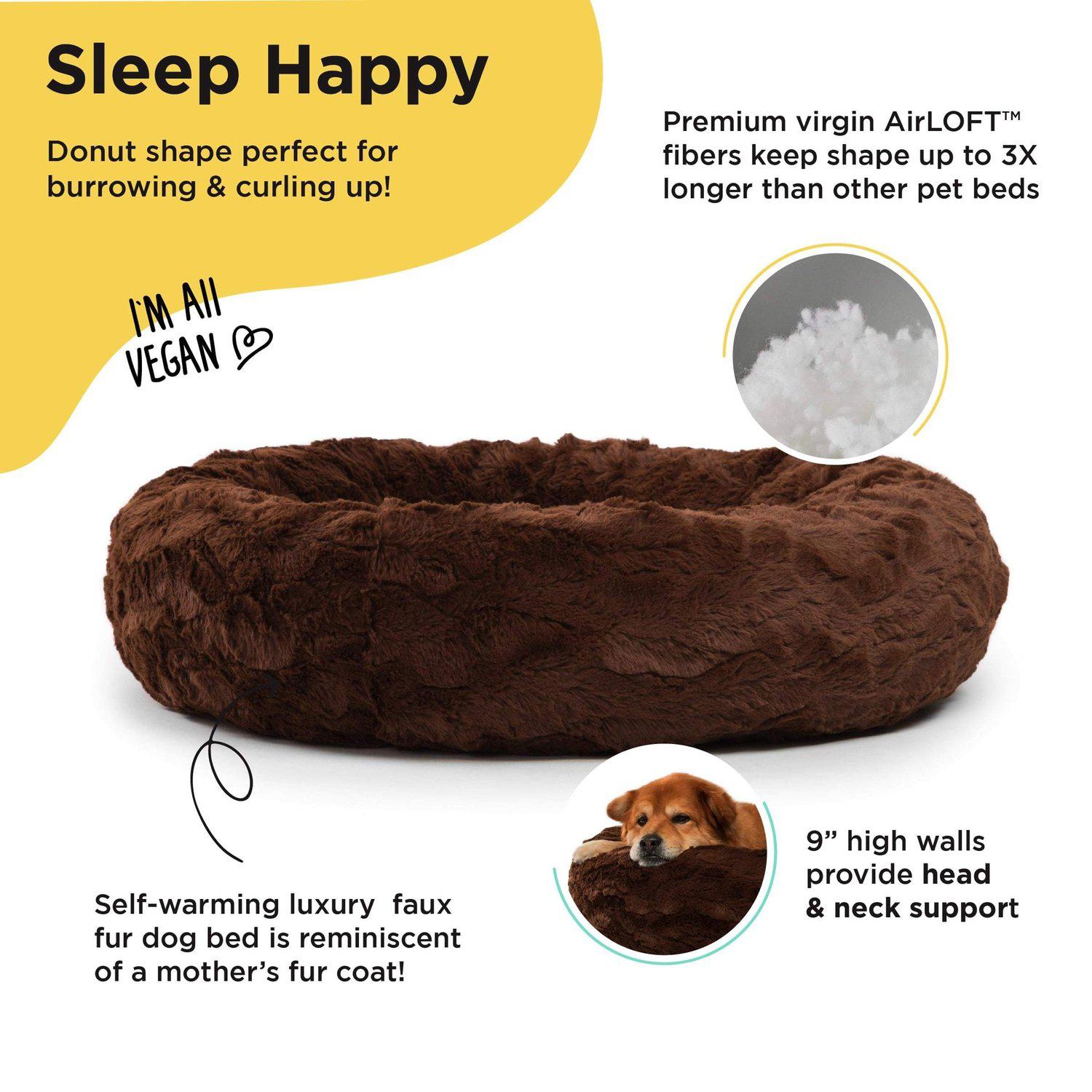 Best Friends By Sheri Calming Donut koiran peti 30"x30" Chocolate Lux Fur