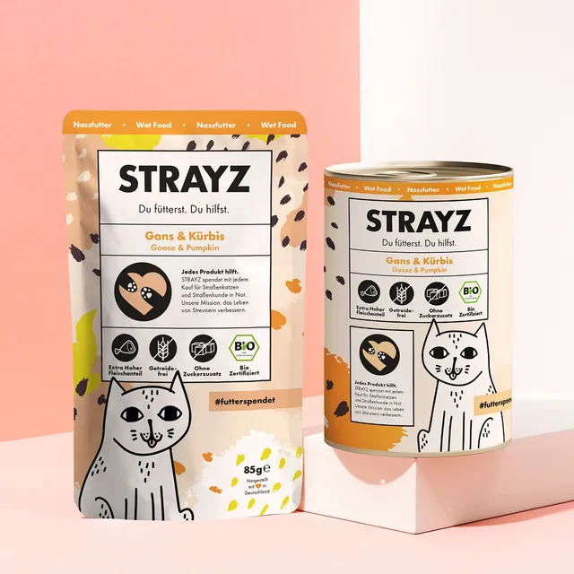 STRAYZ Hanhi kurpitsa kissan märkäruoka patee 85g