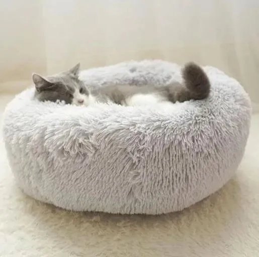 Purrbowl rauhoittava donitsipeti kissalle 60 cm vaaleanharmaa