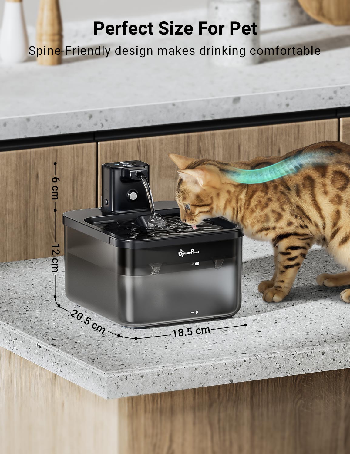Downypaws FurSink kissan juomalähde paristo valkoinen