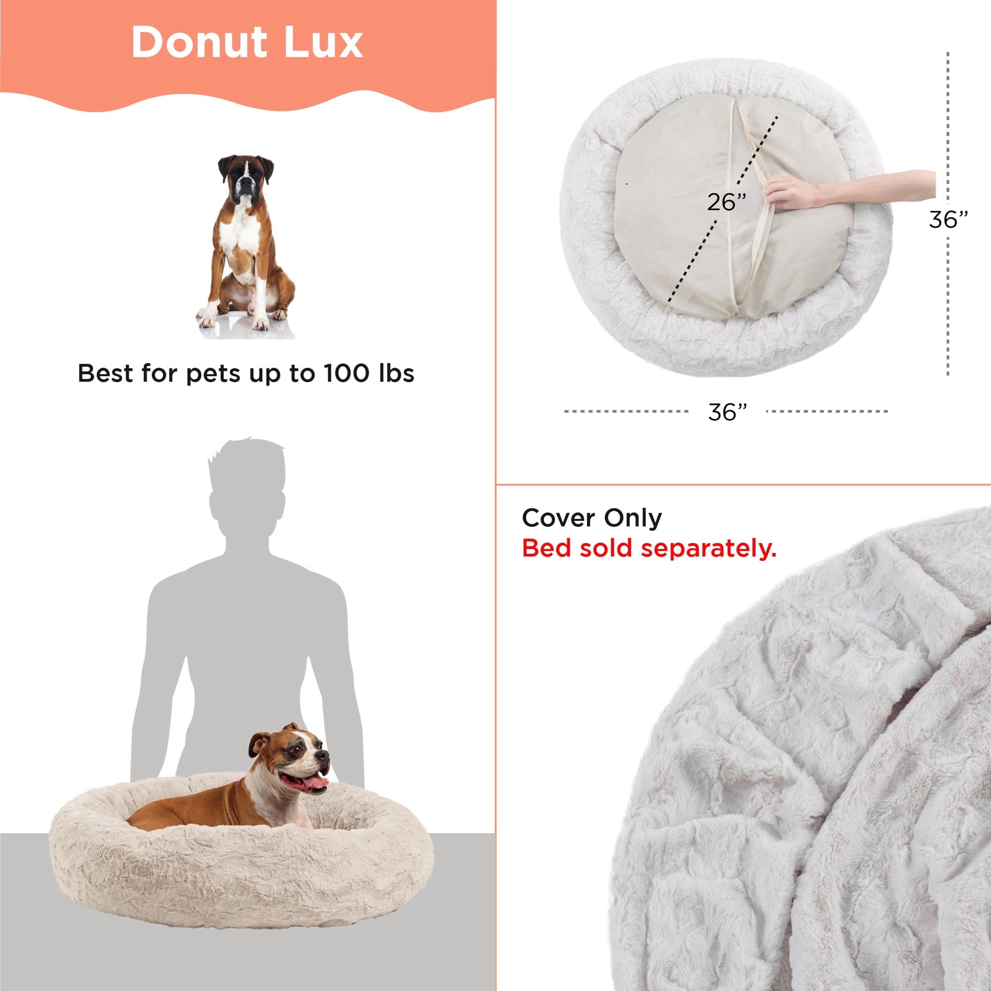 Best Friends By Sheri Calming Donut vaihtopäällinen 36x36 harmaa