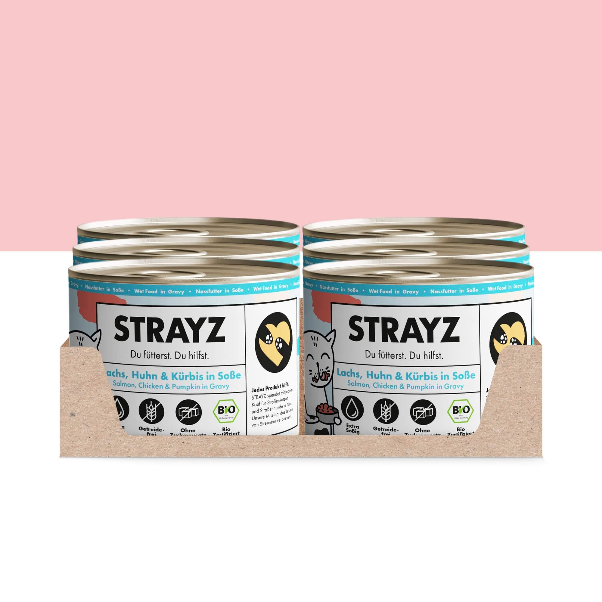 STRAYZ Lohi-kana-kurpitsa kissan märkäruoka 200 g viljaton