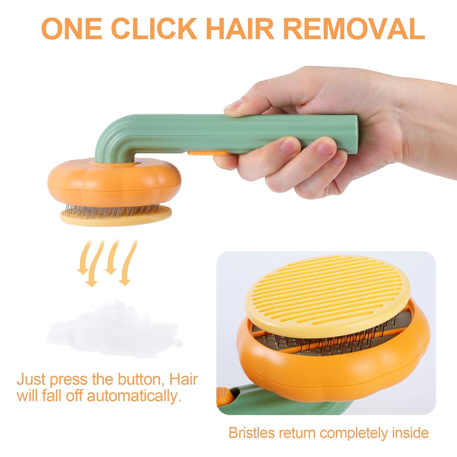 Felinoir Self Cleaning Slicker Brush lemmikkiharja kurpitsa itsep.