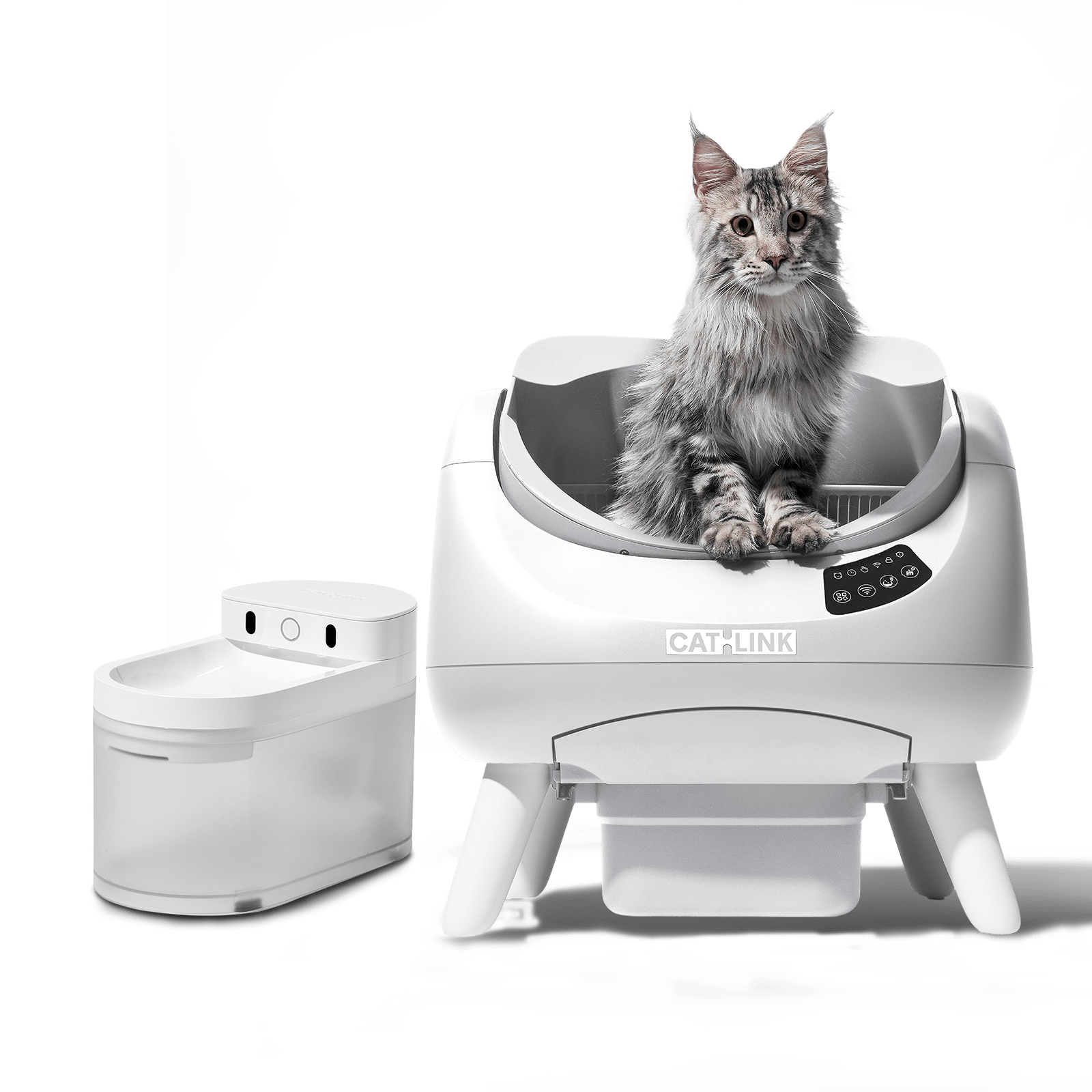CATLINK Open-X itsepuhdistuva kissanhiekkalaatikko valkoinen settinä