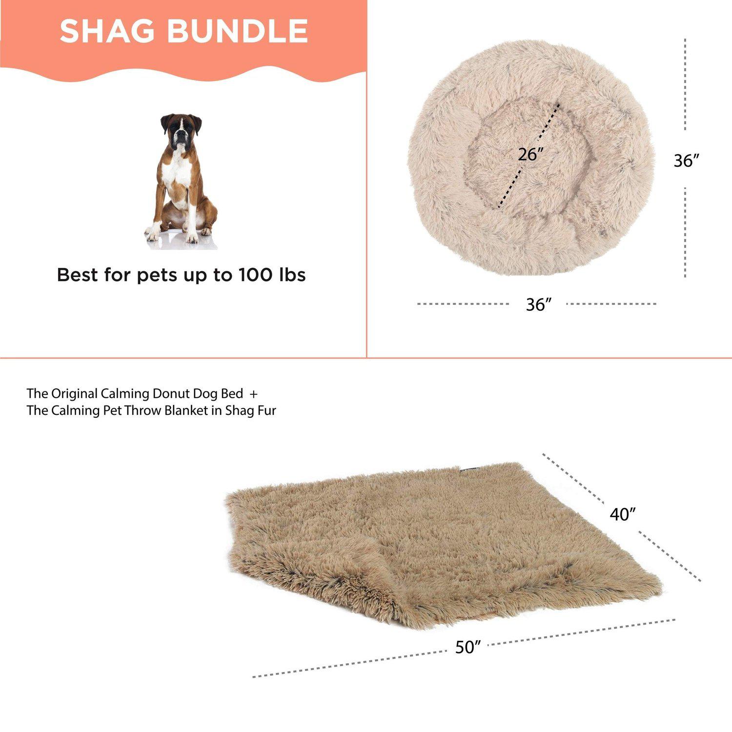 Best Friends By Sheri Original Calming Donut koiran peti 36"x36" Taupe + huopa