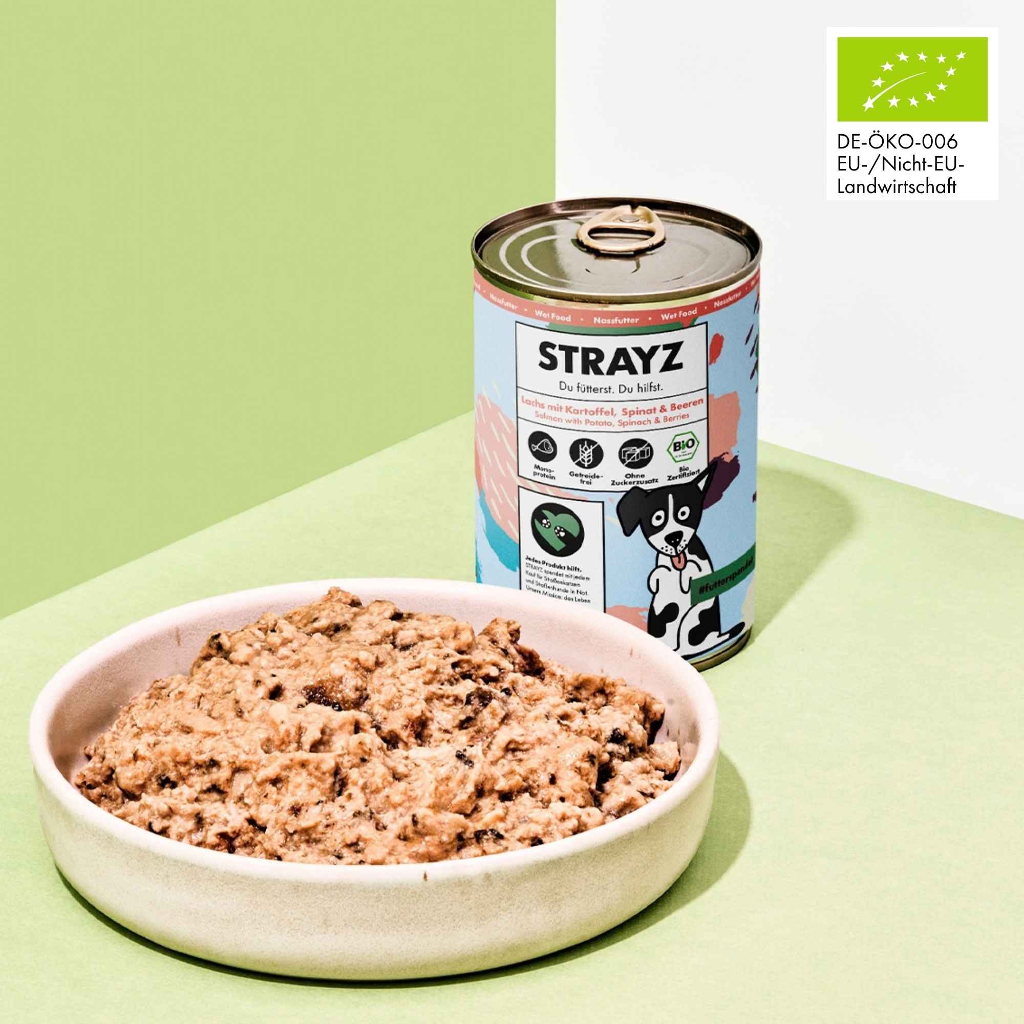 STRAYZ Lachs Kartoffel koiran märkäruoka 400 g viljaton
