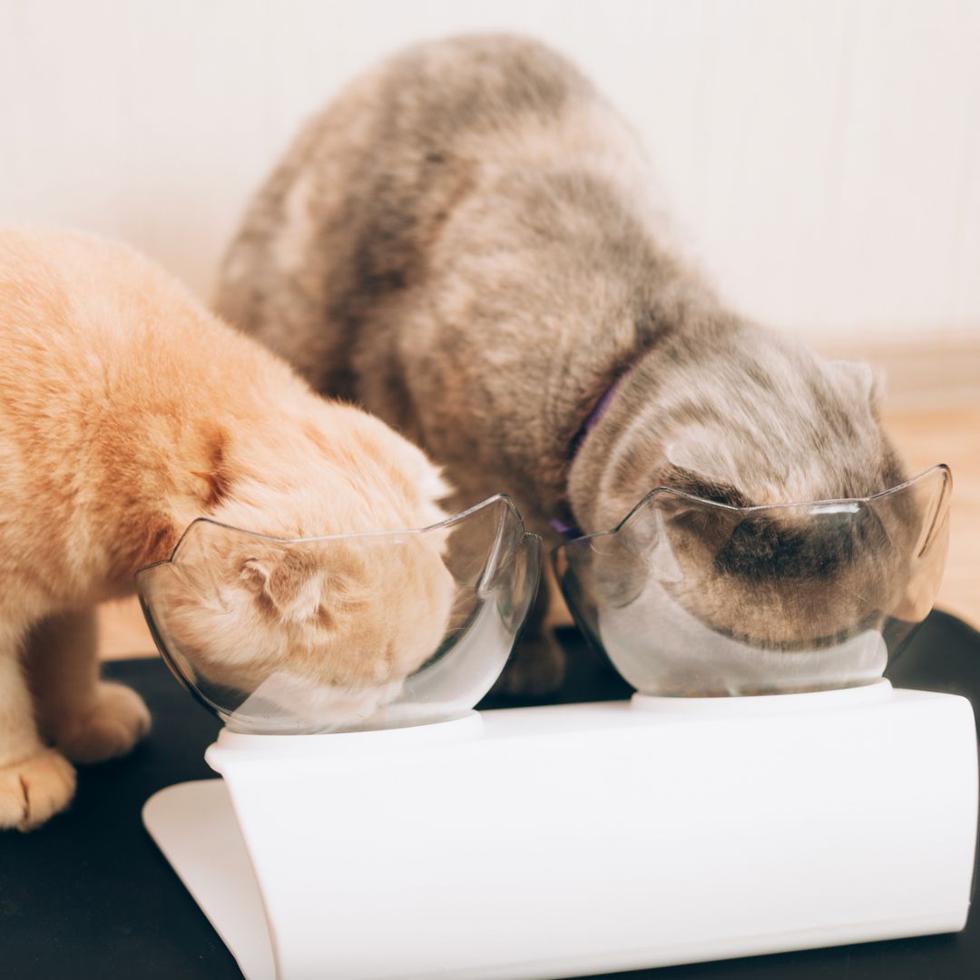 Purrbowl Orthopedic Cat Feeder ruokakuppi Double Bowl korotettu
