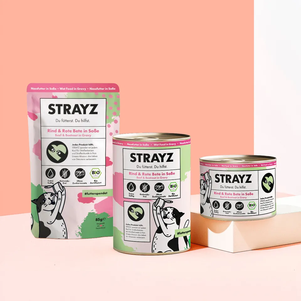 STRAYZ Nauta-punajuuri kissan märkäruoka kastikkeessa 200 g
