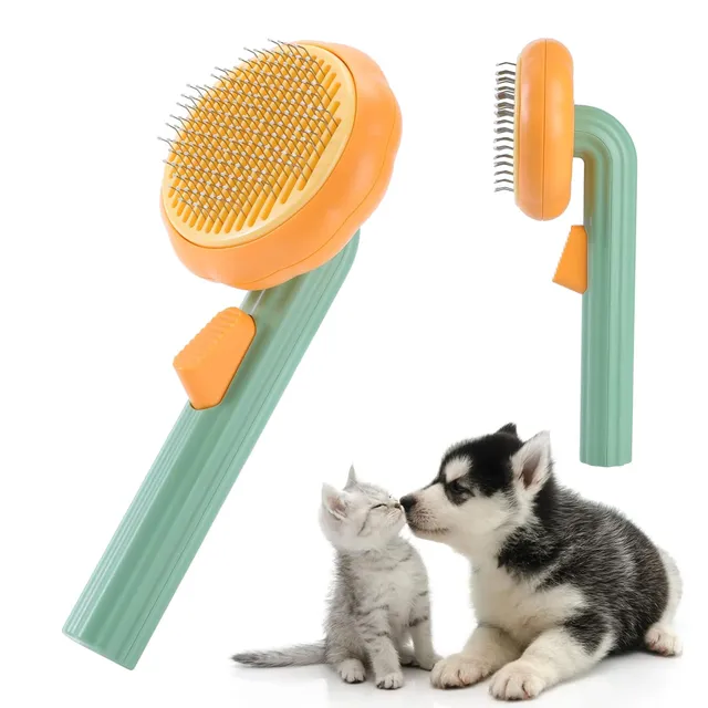 Felinoir Self Cleaning Slicker Brush lemmikkiharja kurpitsa itsep.