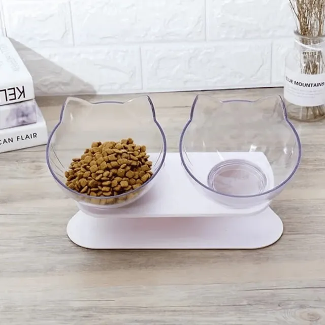Purrbowl Orthopedic Cat Feeder ruokakuppi Double Bowl korotettu