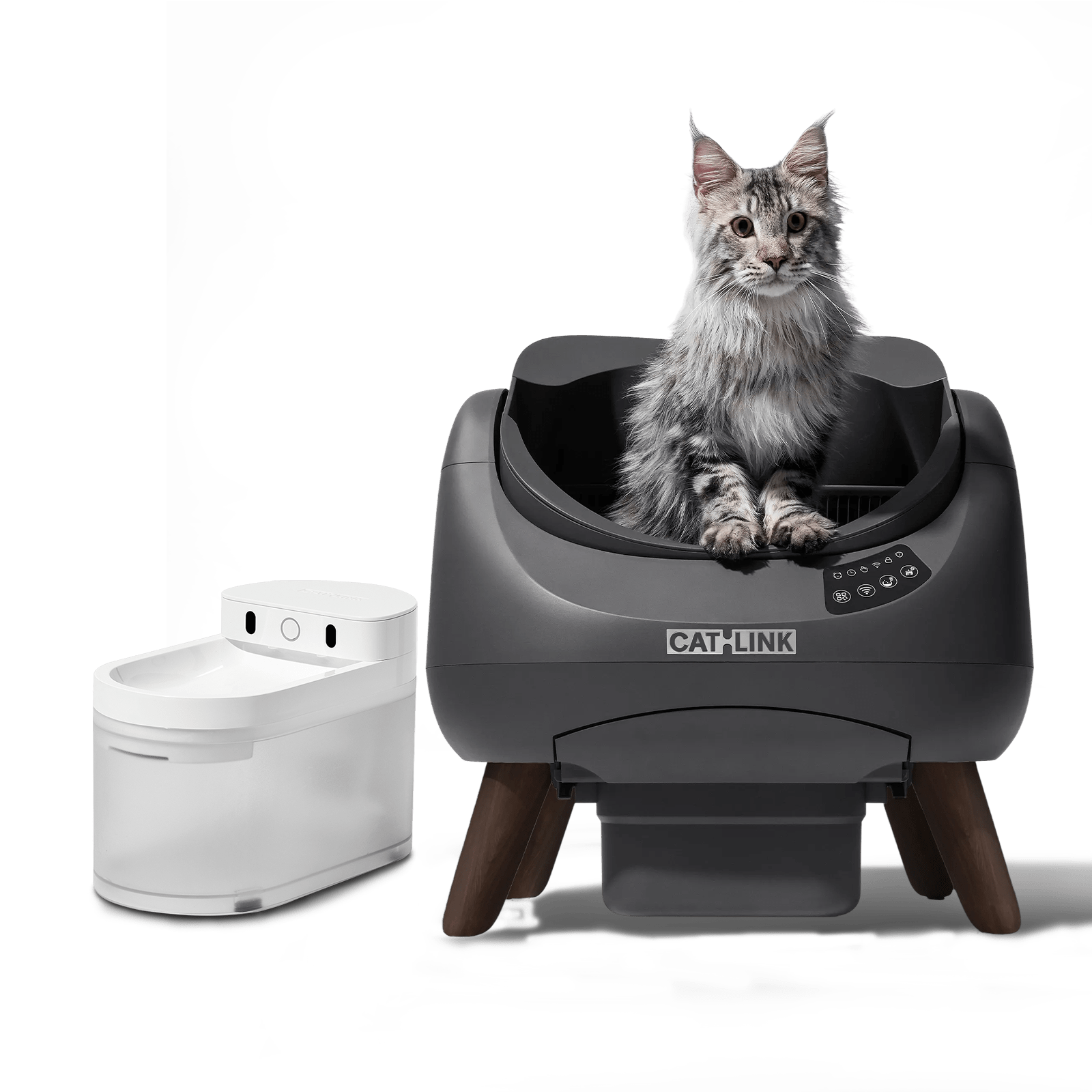 CATLINK Open-X itsepuhdistuva kissanhiekkalaatikko valkoinen settinä
