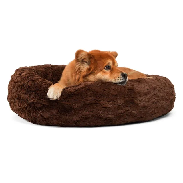 Best Friends By Sheri Calming Donut koiran peti 30"x30" Chocolate Lux Fur