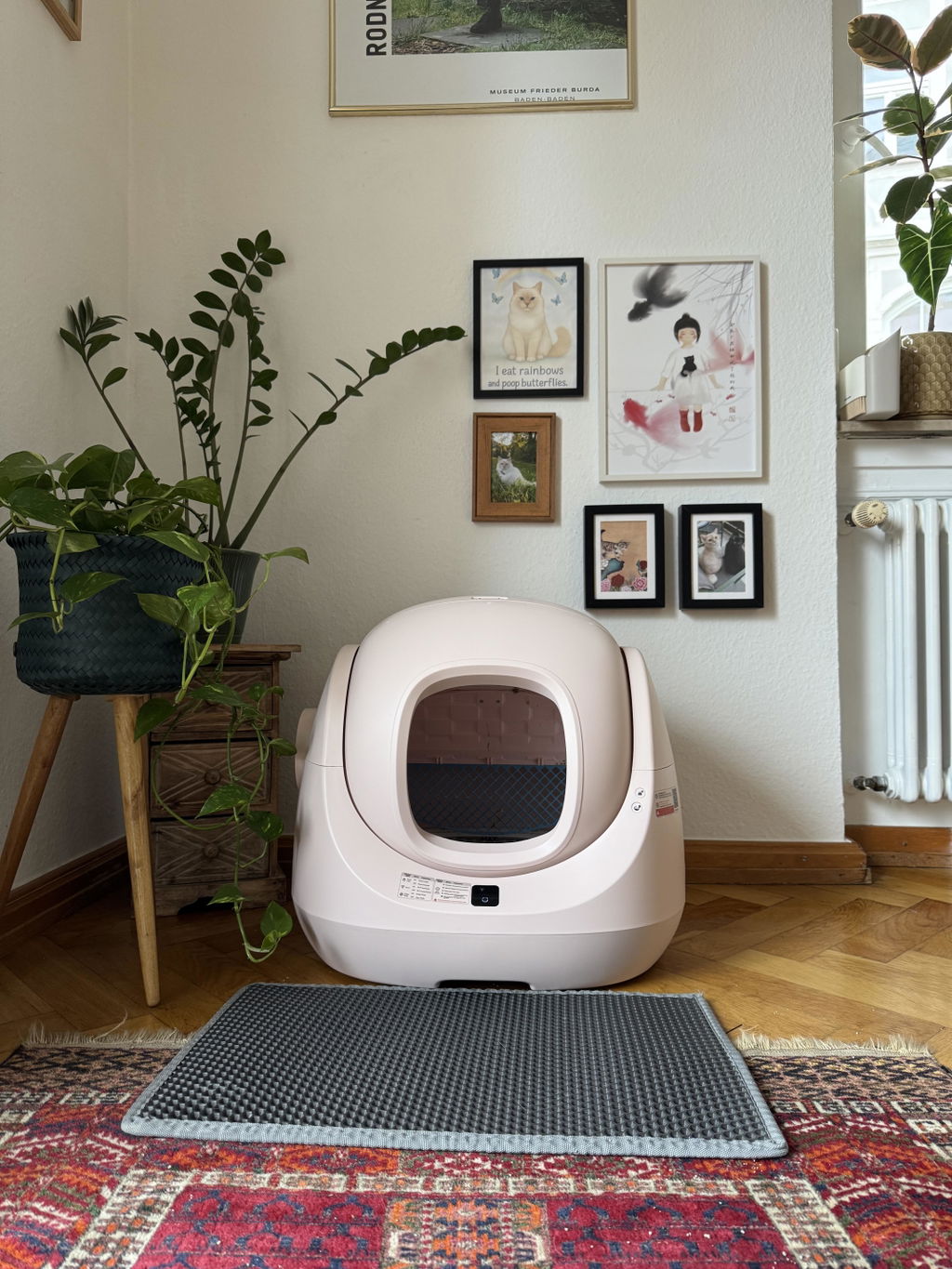 CATLINK Baymax Sakura hiekkalaatikko itsepuhdistuva rampilla pinkki