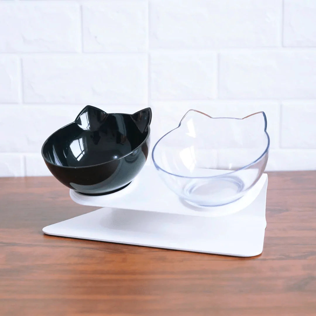 Purrbowl Orthopedic Cat Feeder ruokakuppi Double Bowl korotettu