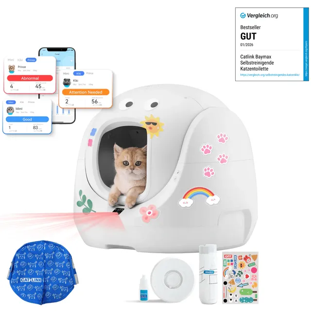 CATLINK Baymax itsepuhdistuva kissanhiekkalaatikko valkoinen-pinkki