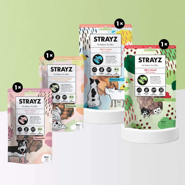 STRAYZ Koiran herkkujen maistelupakkaus treeniherkut
