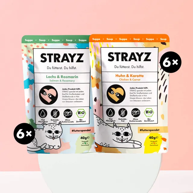 STRAYZ Katzensuppen kissan keittojen maistiaispaketti kana lohi
