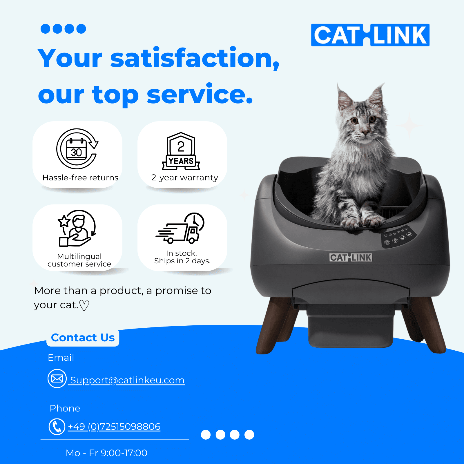 CATLINK Open-X itsepuhdistuva kissanhiekkalaatikko valkoinen avoin