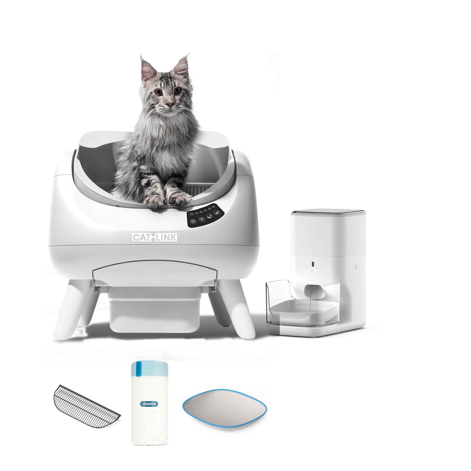 CATLINK Clean & Feed hoitosetti hiekkalaatikko+ruokinta+juoma