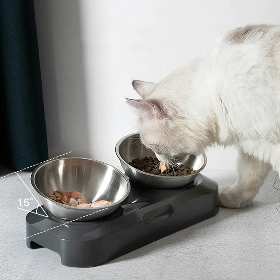 Purrbowl Steel ruokakuppi Double Bowl teräs
