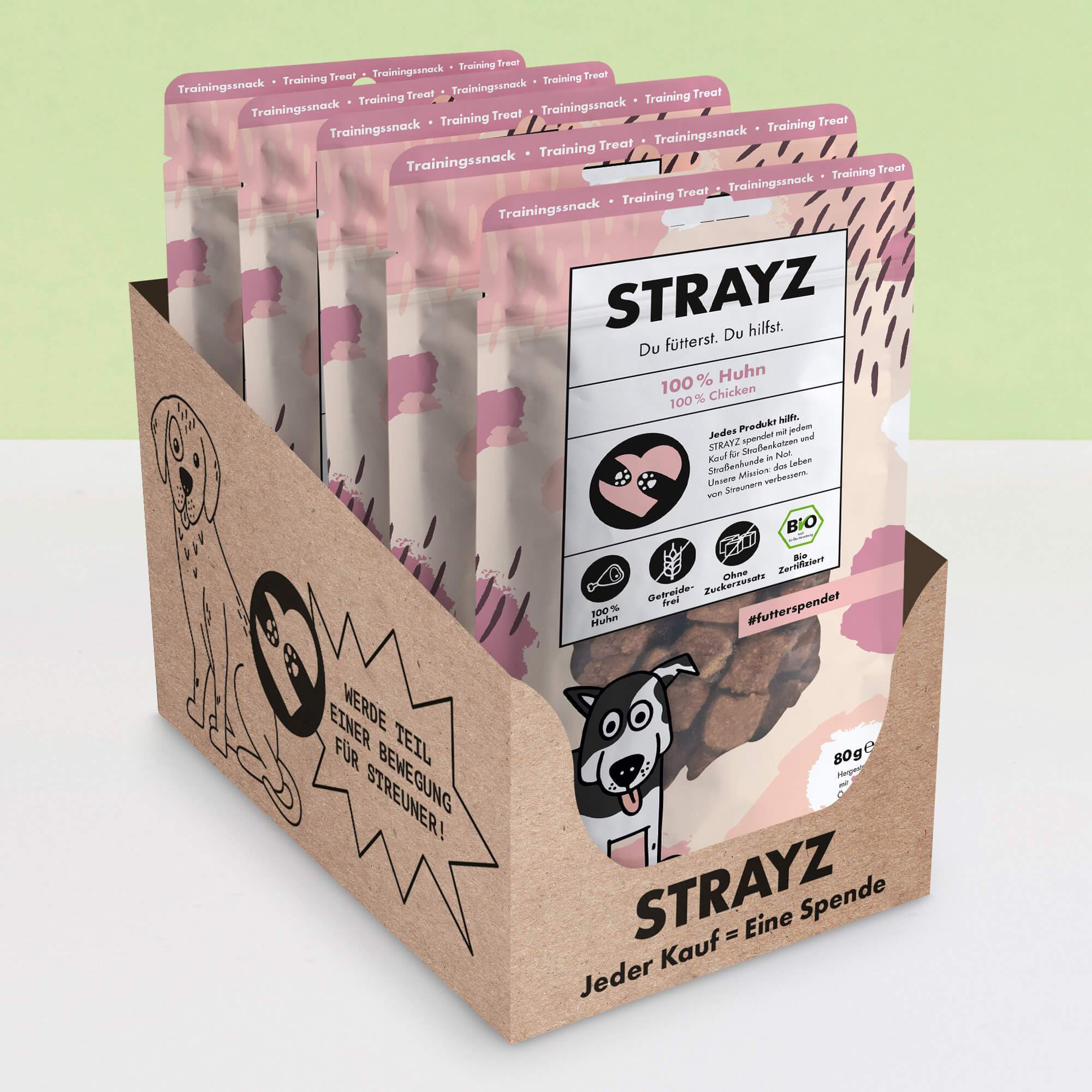 STRAYZ 100% Bio-Kana koiran herkut 80g viljaton