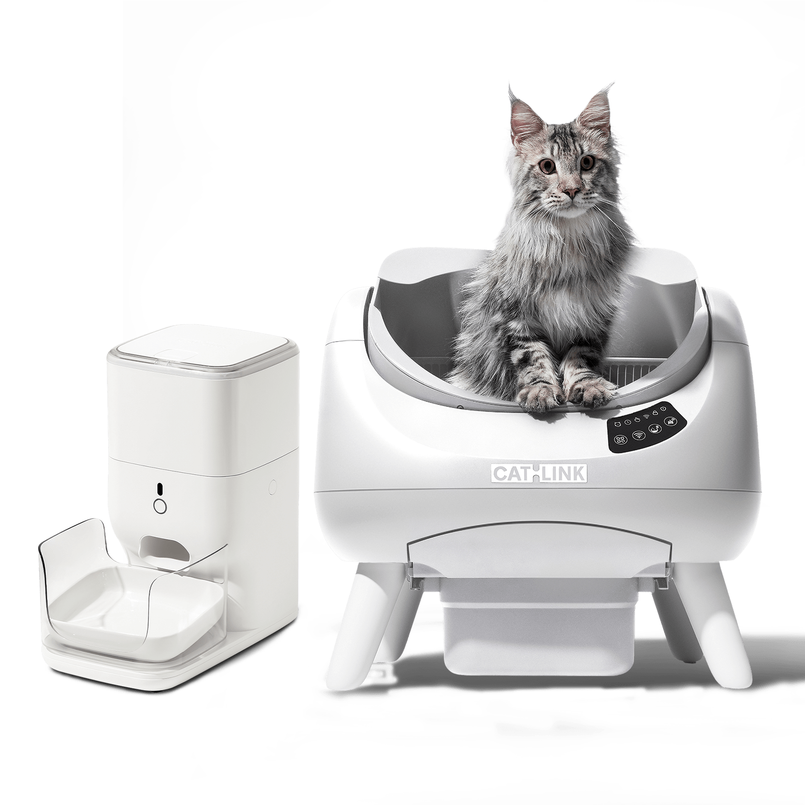 CATLINK Open-X itsepuhdistuva kissanhiekkalaatikko valkoinen settinä