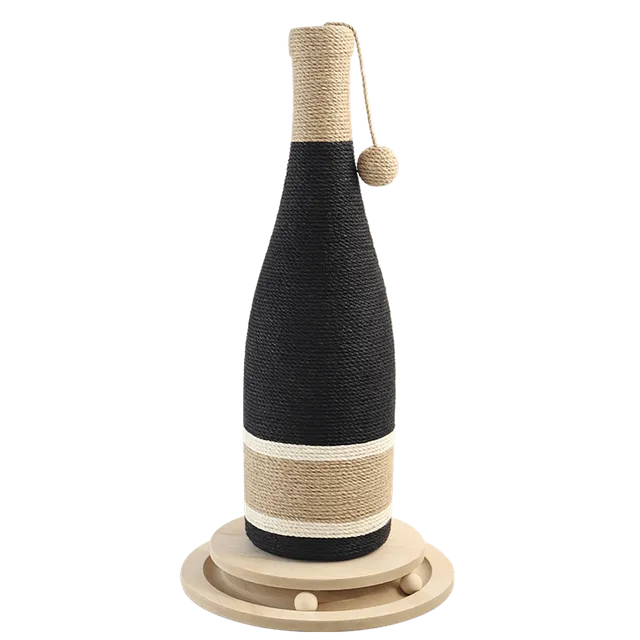 CATLINK Wine Bottle raapimispuu sisalköydellä palloilla