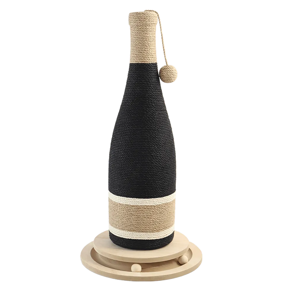 CATLINK Wine Bottle raapimispuu sisalköydellä palloilla