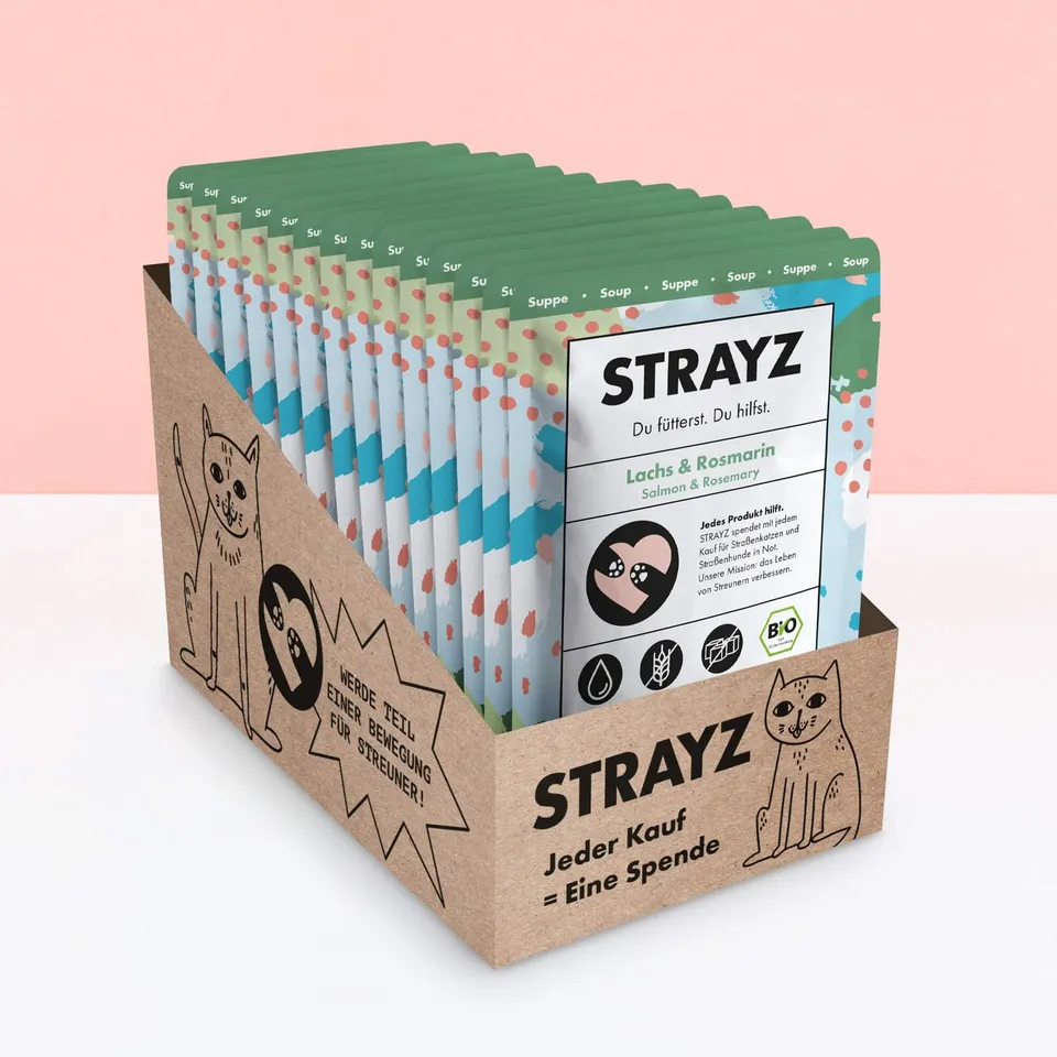 STRAYZ lohi-rosmariini kissankeitto 14x40g viljaton