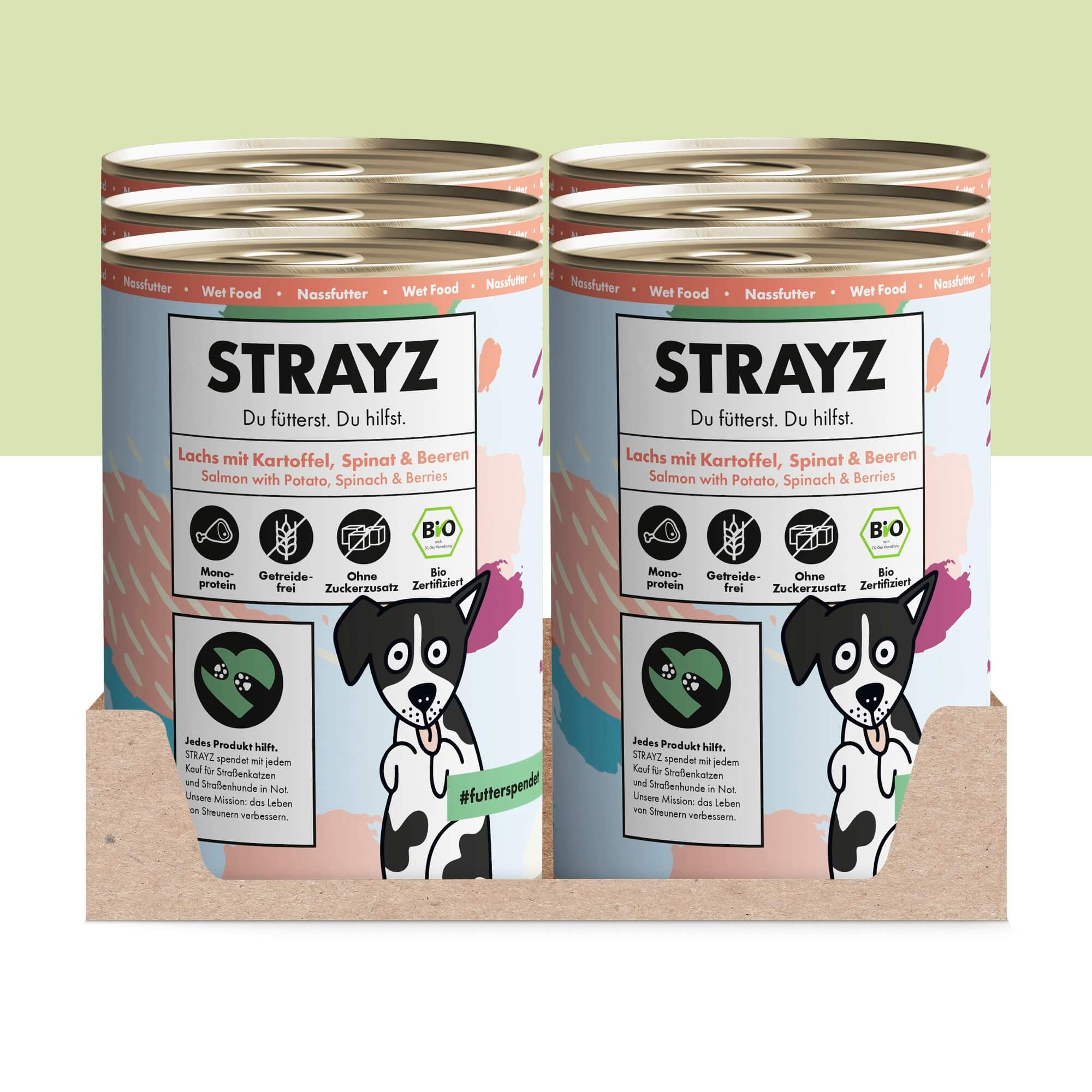 STRAYZ Lachs Kartoffel koiran märkäruoka 400 g viljaton