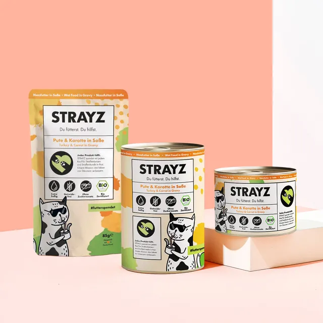 STRAYZ Kalkkuna porkkana kastikkeessa kissan märkäruoka 200g
