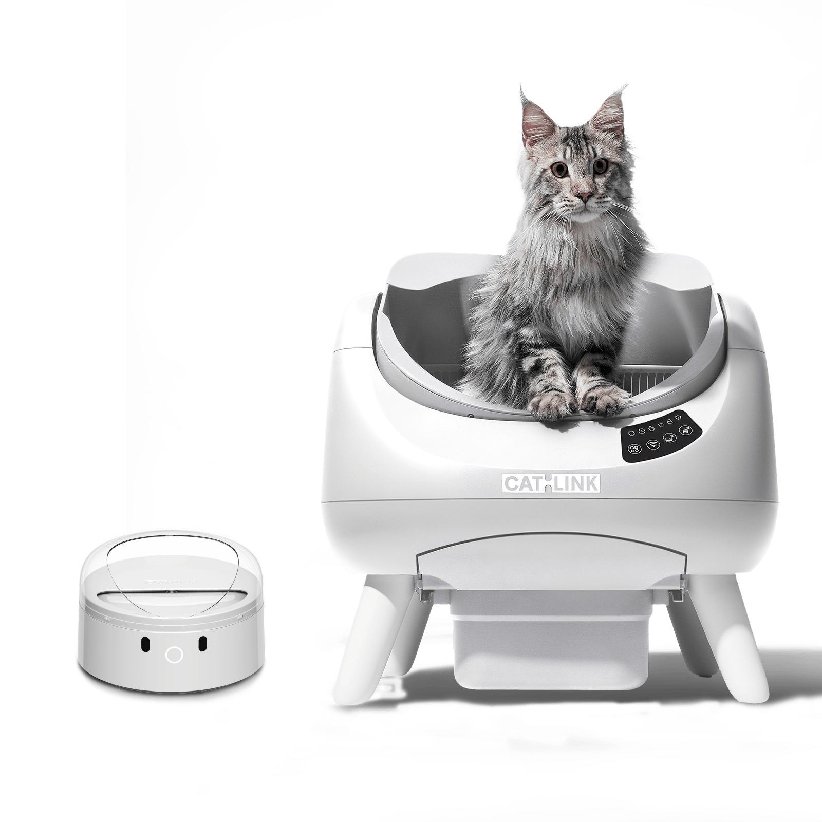 CATLINK Open-X itsepuhdistuva kissanhiekkalaatikko valkoinen settinä