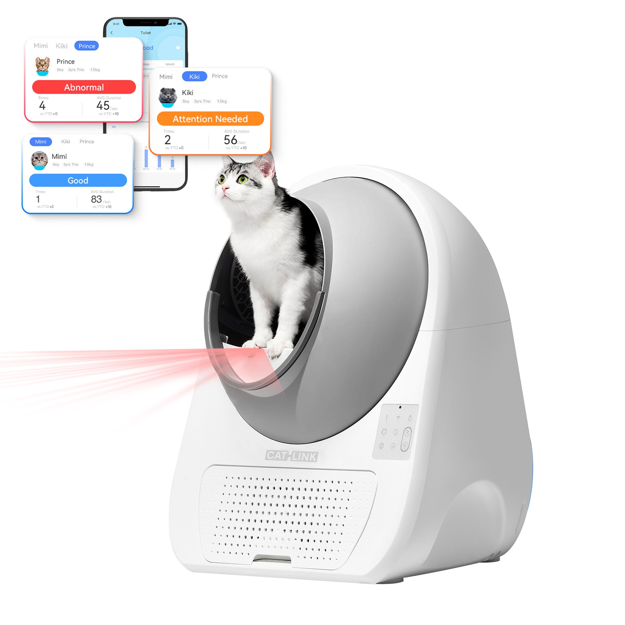 CATLINK Open-X itsepuhdistuva kissanhiekkalaatikko valkoinen