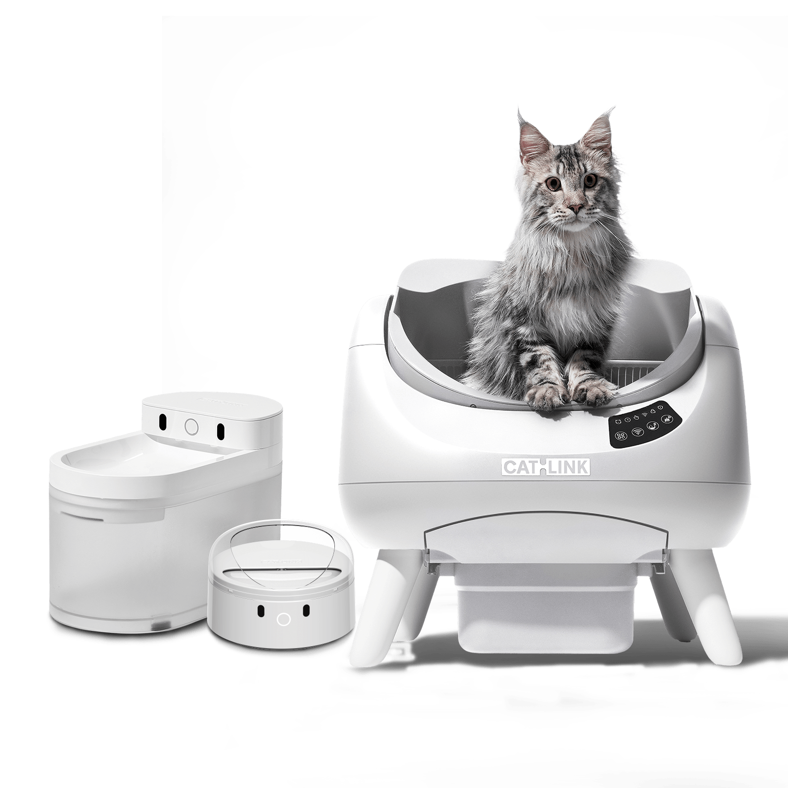 CATLINK Open-X itsepuhdistuva kissanhiekkalaatikko valkoinen settinä